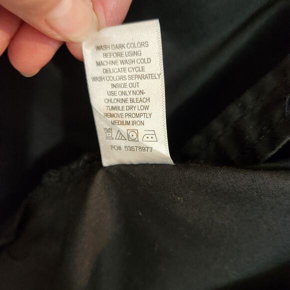 Roaman's Black Long Sleeve Collared Button Front Shirt Classic Casual Top Sz 18W - Picture 6 of 7